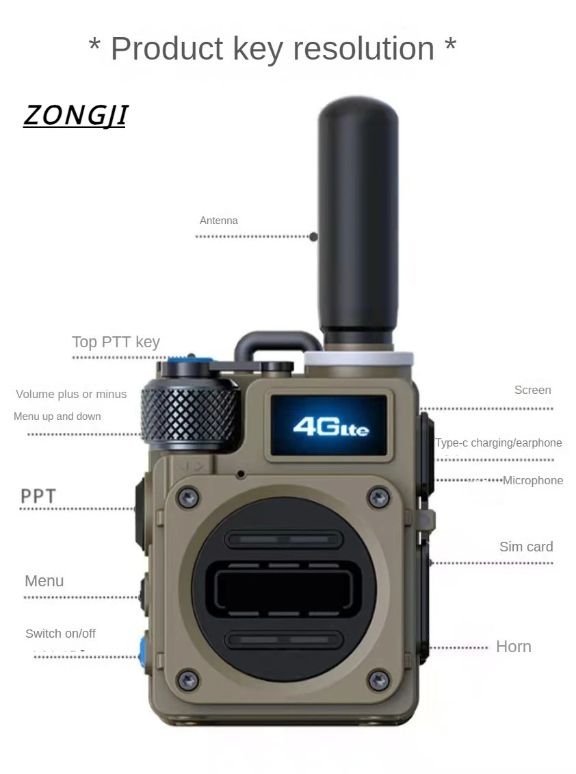 Ultimo Walkie Talkie portatile all'aperto con comunicazione di rete completa 4G per una connettività ininterrotta Design unico portatile