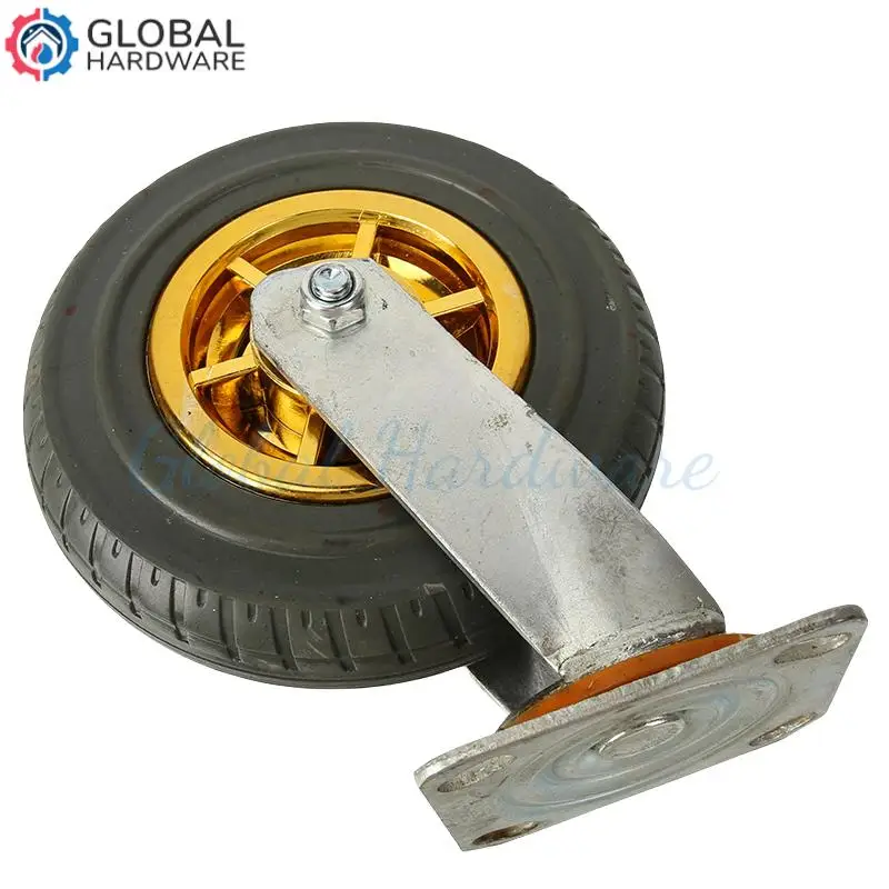 Ultra-Quiet 8-Inch Full-Glue Universal Wheel – Wear-Resistant & Shockproof Caster Designed for Warehouse Shelf Equipment