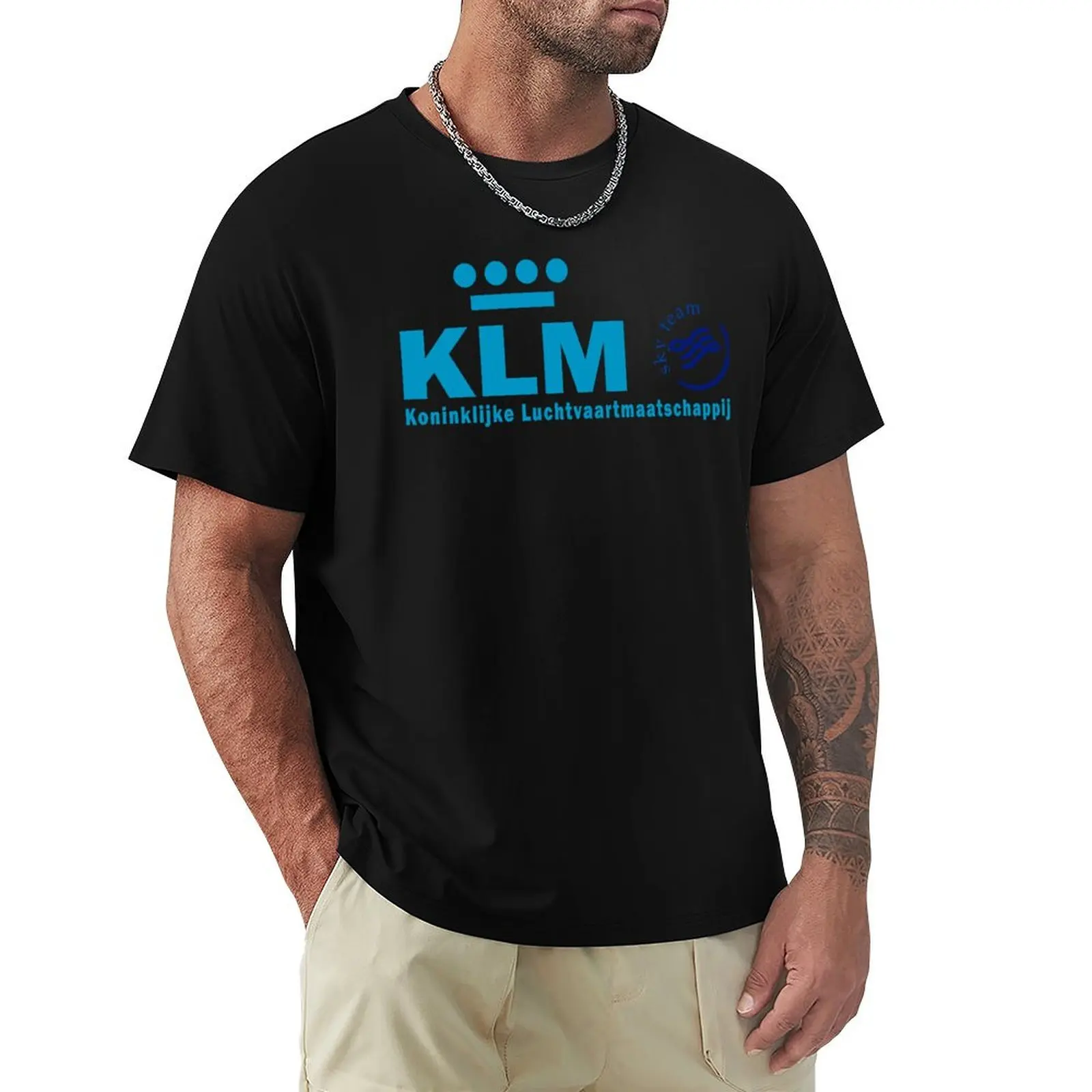 

klm airlines T-Shirt anime shirt rapper graphic tees black t-shirts for men