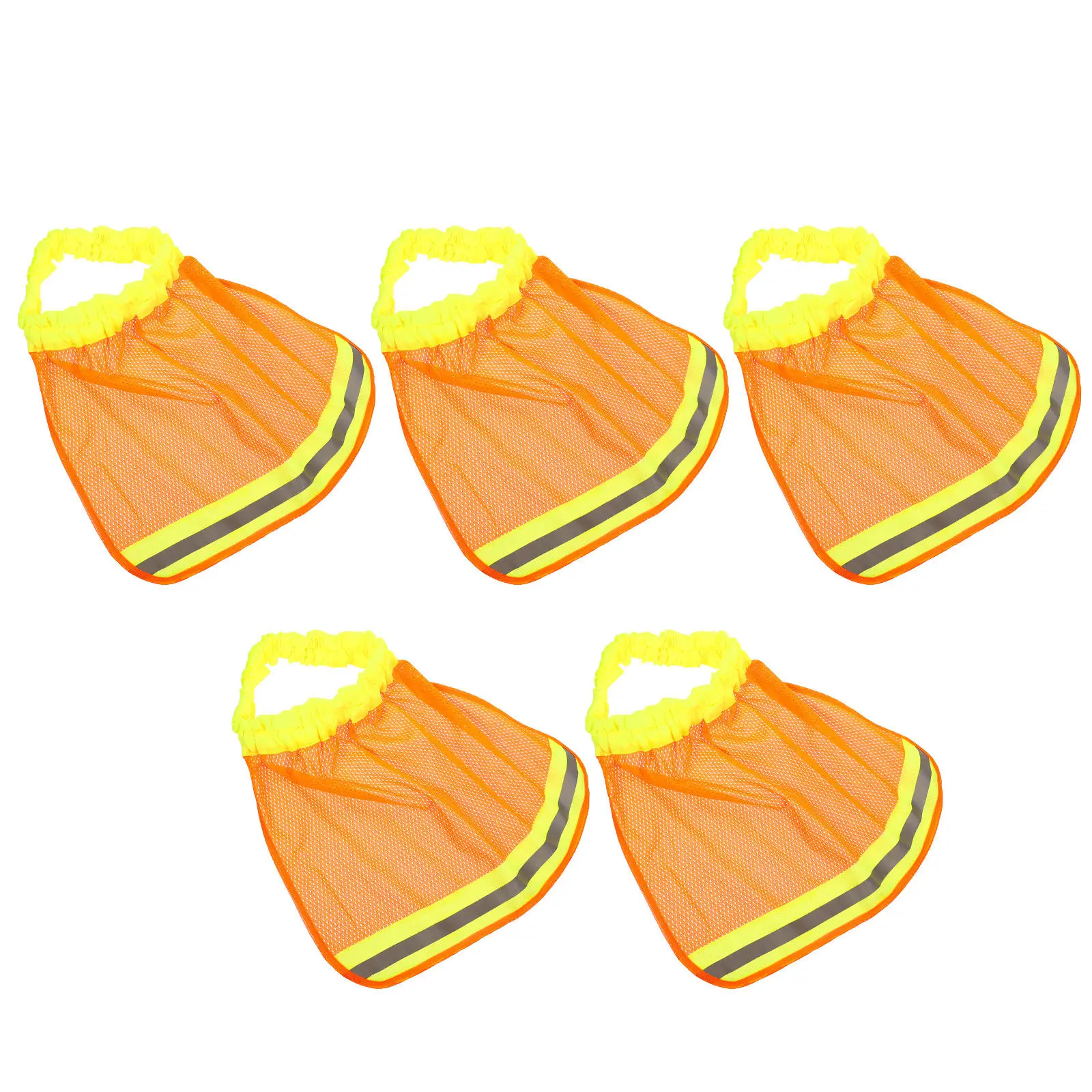 

5Pcs Premium Breathable Cover with Reflective Edging Sun Proof Neck Shield Large Shade Diameter for Outdoor Work Hard Hat
