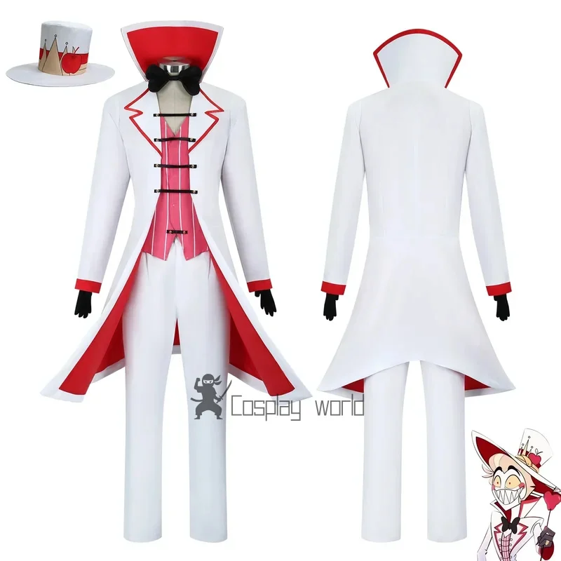 

Lucifer Morningstar Cosplay Costumes Hazbin Lucifer White Suit Halloween Party Adult Men Costume