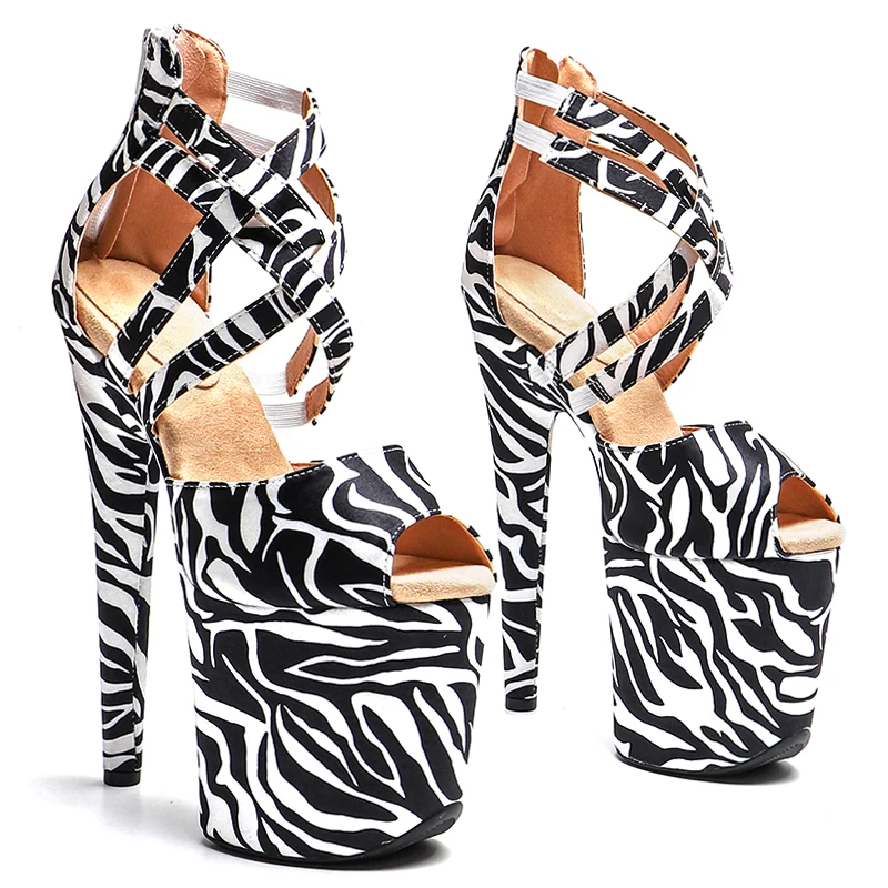 Leecabe 20cm/ 8inches  New  Fashion trend PU Upper platform  high heel sandals  pole dance shoes