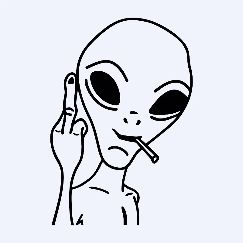 Funny Alien Personality Ufo Car Sticker Vinyl Decal Car Windows Decor Black /WHITE/LASER 10.3X15CM PVC KK