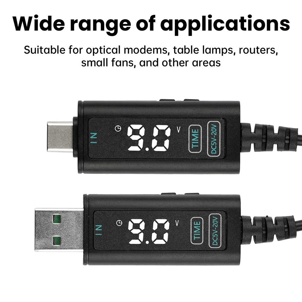 Convertitore Boost per Router DC 5V 12V 20V Step-up con Ricarica Rapida USB Type-C PD e Cavo di Alimentazione con Porta Trigger 5.5*2.5mm