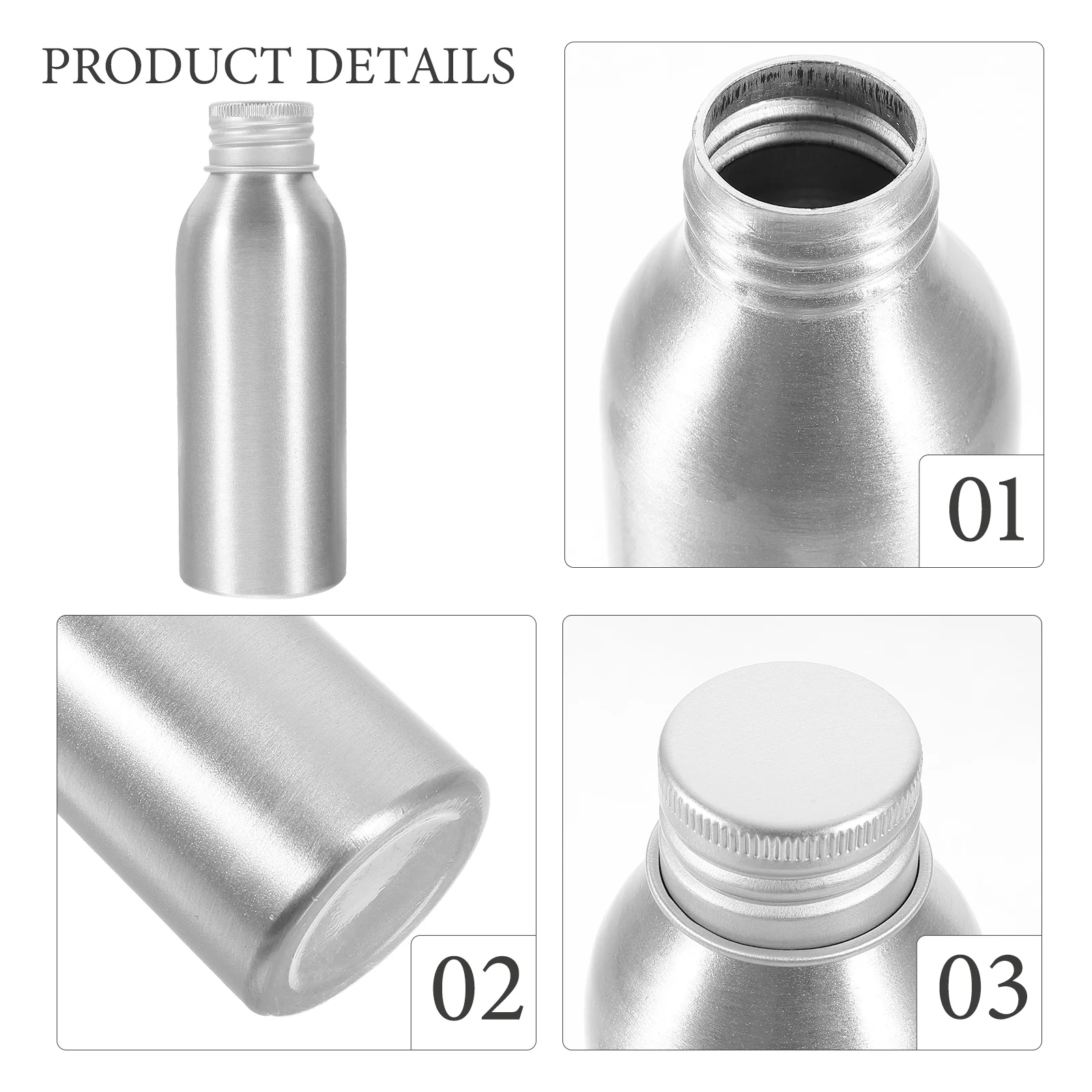 3 Sets Lotion Dispenser Aluminum Bottle Hand Toiletries Silver Empty Sub Travel Spray