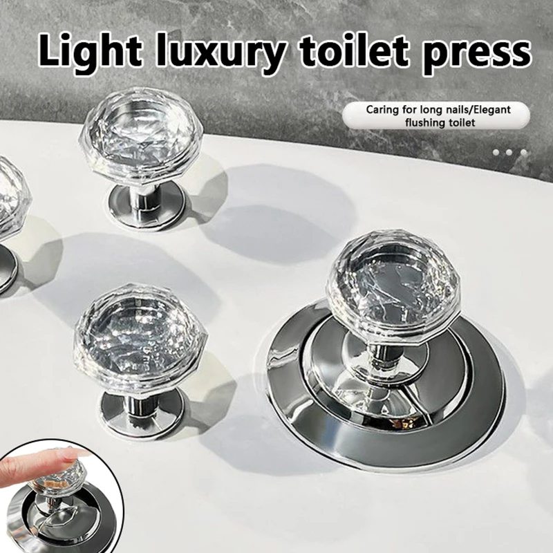 1/5/10pcs Handle Toilet Press Button Diamond Press Tank Push Switch Toilet Bathing Room Decor Water Press Flush Button Tools