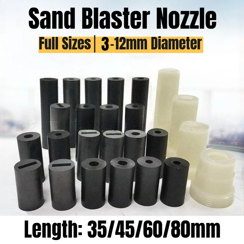 

Сопла для пескоструйной обработки из карбида бора, диаметр 35/45/60/80 мм, полный ассортимент размеров 3-12 мм, наконечники для пневматических пескоструйных аппаратов