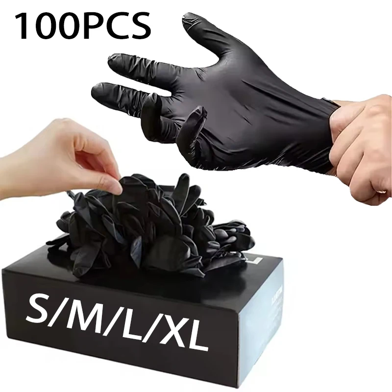 Image of 10/20/50/100PCS Schwarz Nitril Einweg Handschuhe Einweg Reinigung Friseur Handschuhe Geeignet Pet Pflege Tattoo reinigung
