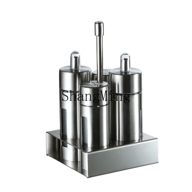 

CL Kitchen Stainless Steel 3-piece Set Solid Liquid Seasoning Bottle Oil Bottle Vinegar Bottle Oil Salt Seasoning Set