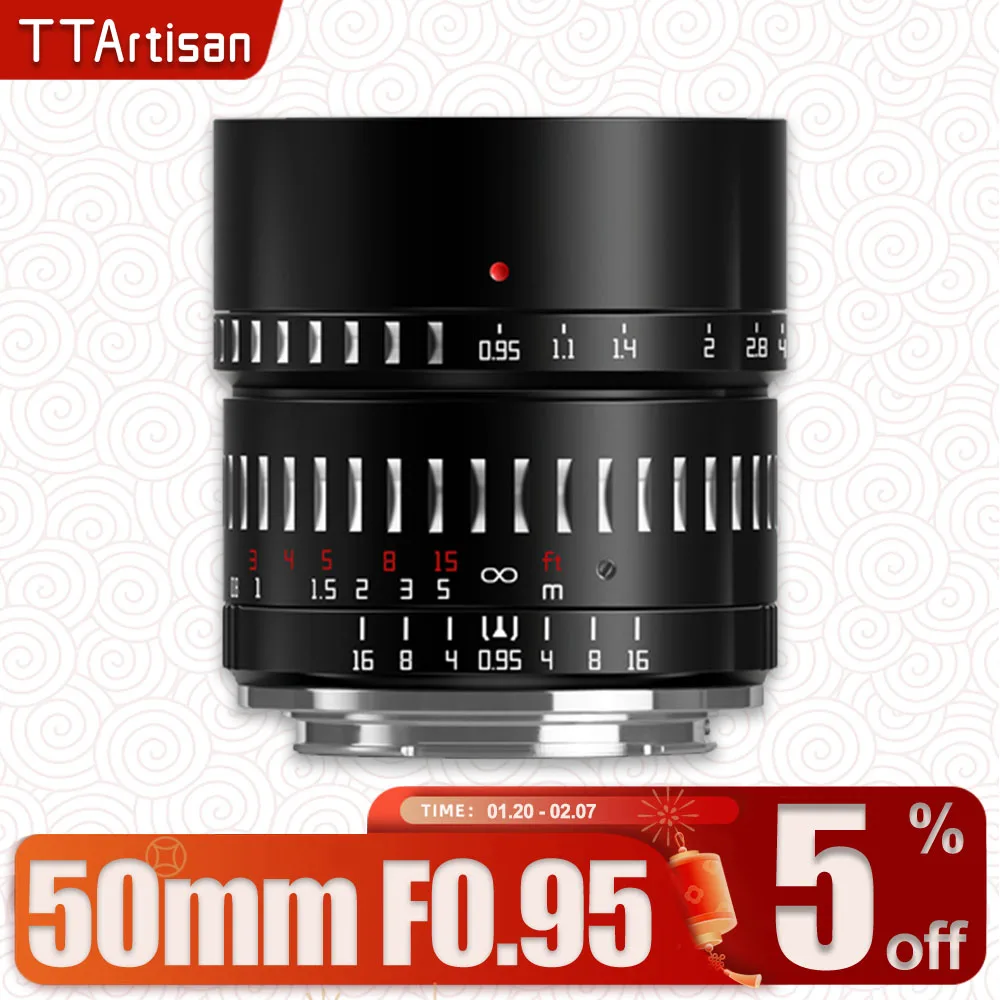 

TTArtisan APS-C 50mm F0.95 Large Aperture Portrait Prime Lens for Canon R5 Nikon Z5 Sigma FP Olympus EPL2 Panasonic G1