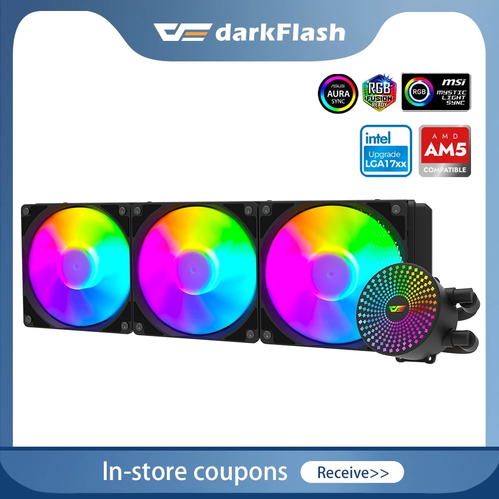 

Darkflash Water Cooling CPU Cooler ARGB 120mm Fan 240 360mm Liquid Heatsink Integrated Radiator LGA 2011/1151/1155/AM3/AM4/AM5