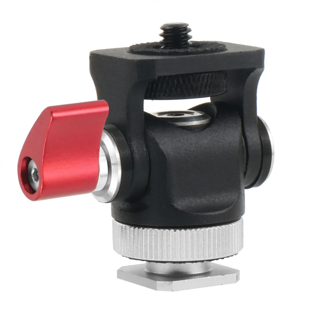 調整可能なモニタースタンド,360度傾斜,180度,コールドシューズマウントと1/4インチマウント三脚ヘッド付き