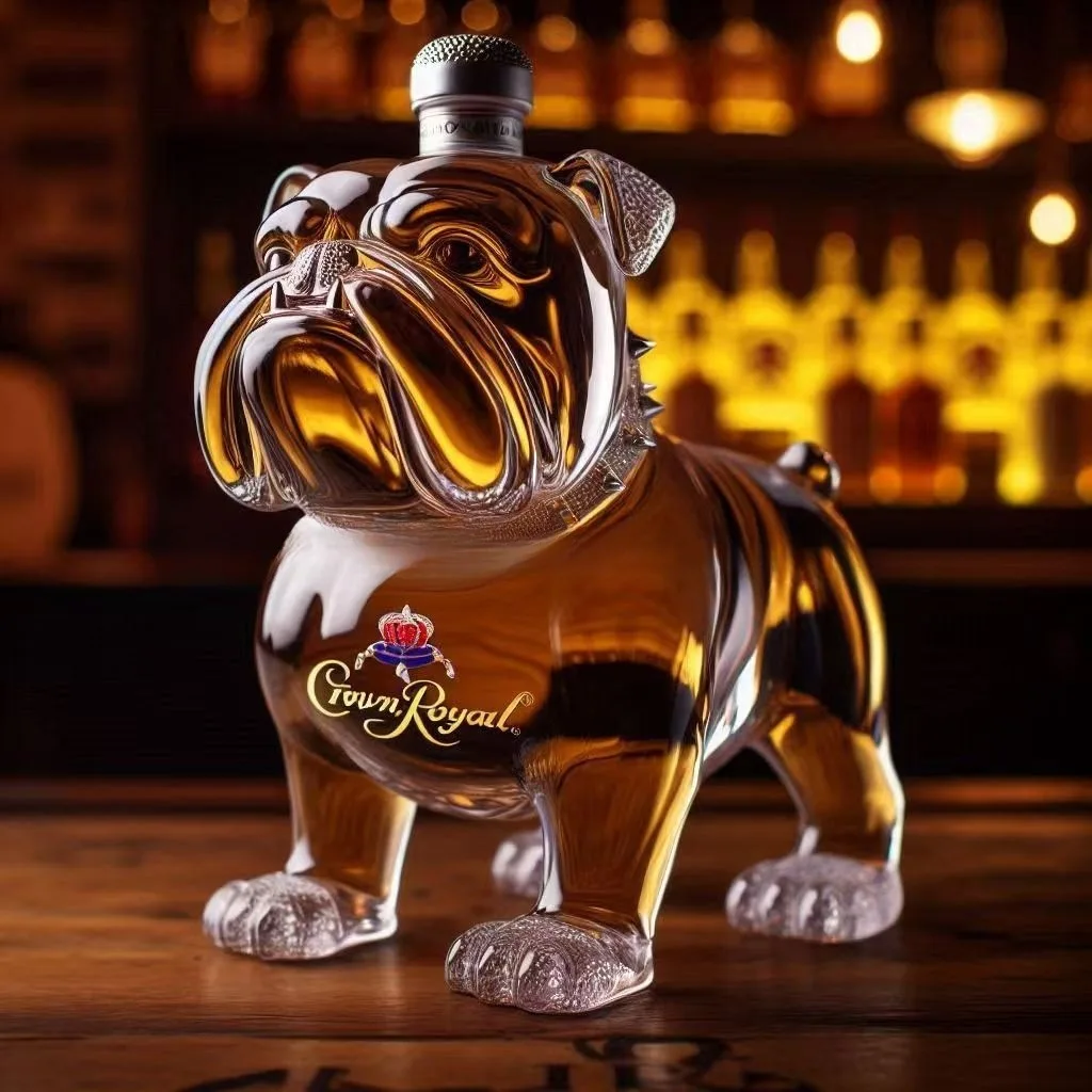 

320ML Funny French Bulldog Whiskey Bottle Vodka Wine Bottle Wine Glass Dispenser Glass Bottle Thickened Whiskey Decanter