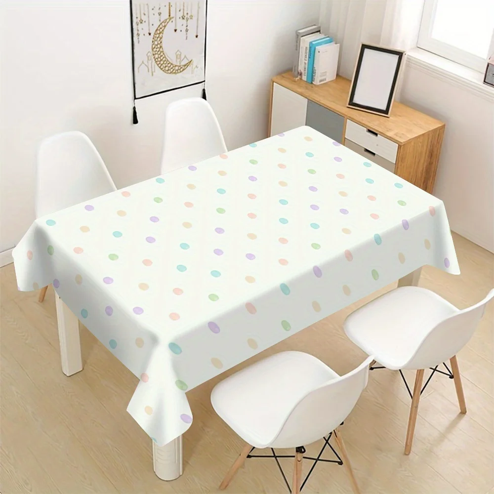 The colorful polka dot tablecloth - a durable polyester tablecloth with a pink pattern