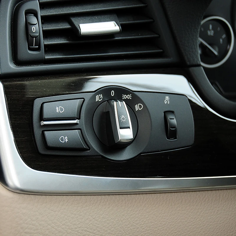 For BMW 5 6 7 Series 5GT X3 X4 F10 F07 F01 F25 F26 Car Styling Console Headlight Switch Button Replace Cover Interior Decoration