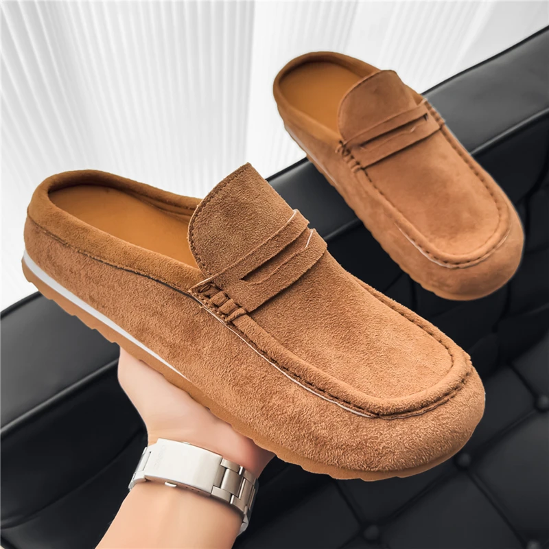 

Модные удобные мужские повседневные туфли-лоферы из кожи, полутапочки, слипоны, обувь для вождения, дышащие прогулочные туфли для пар