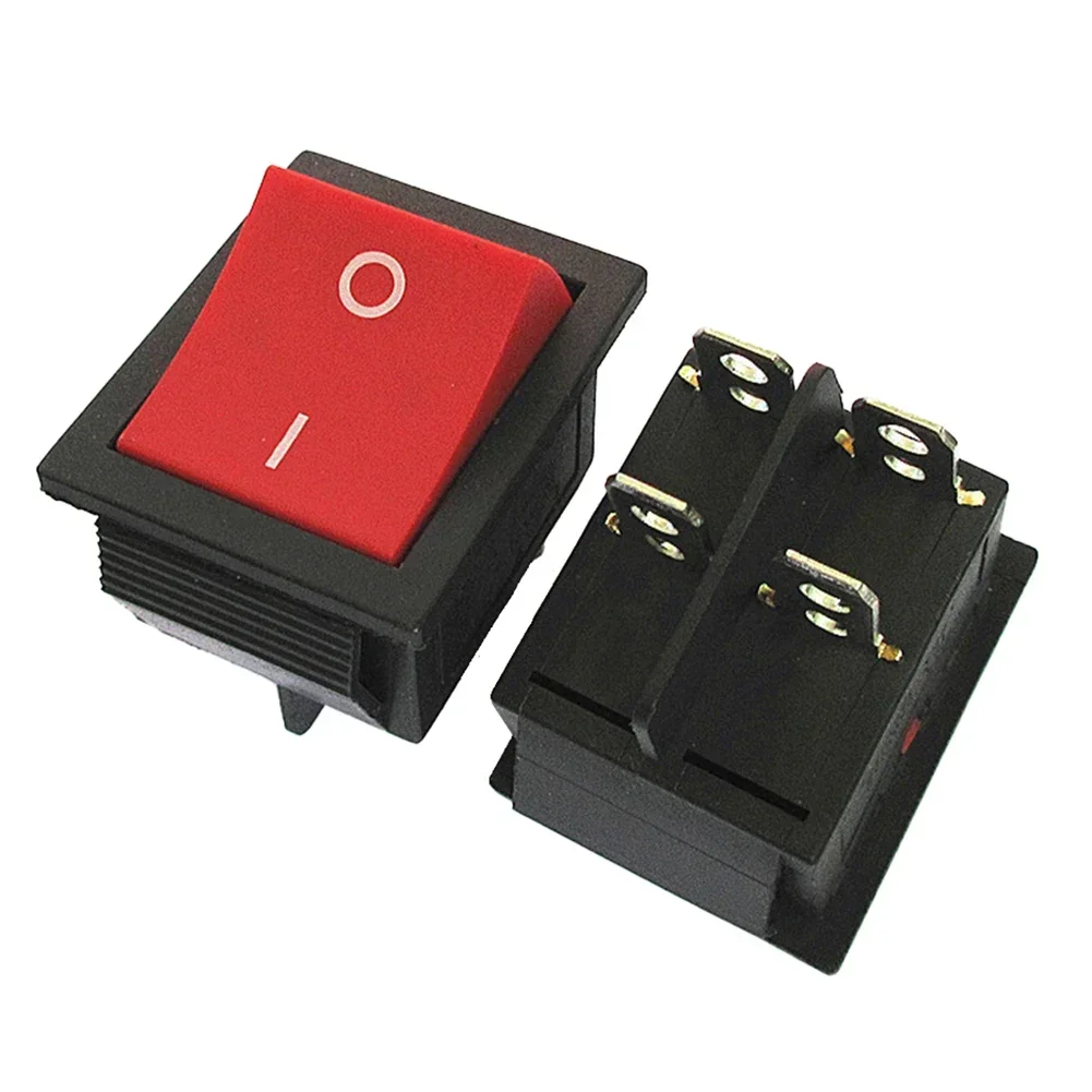 KCD4 Boat Shaped Switch High-Power Power Button 4-Pin Red Light 31 * 25MM 16A Boat-shaped Rocker Power Button