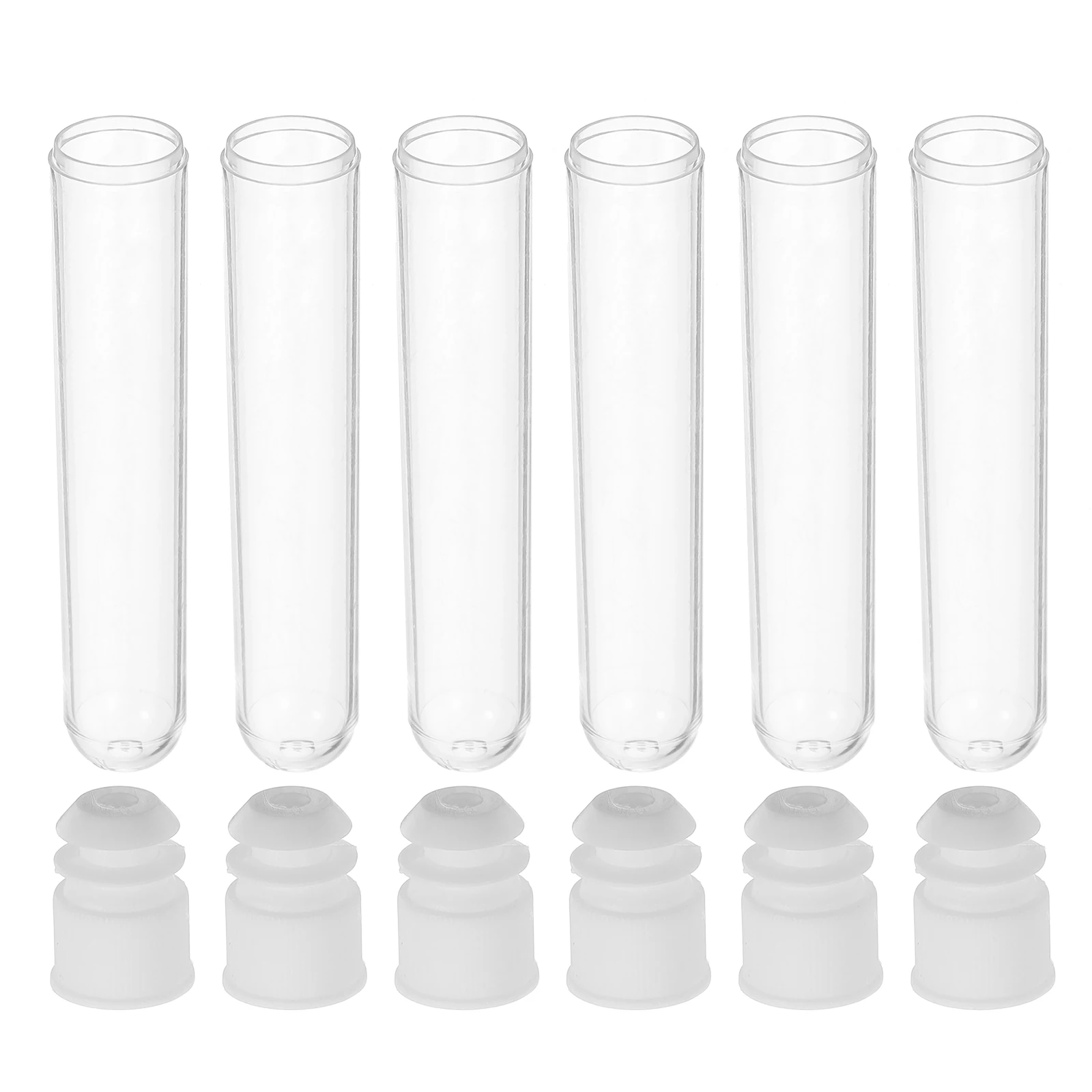 

100Pcs Eco-Friendly Plastic Test Tubes Clear Durable Screw Cap Leak Proof for Laboratory Samples Travel Liquid Gel
