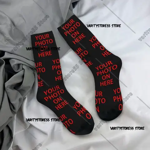 Custom Your Photo Mens Crew Socks Unisex Kawaii 3D Printed Customized Print Dress Socks