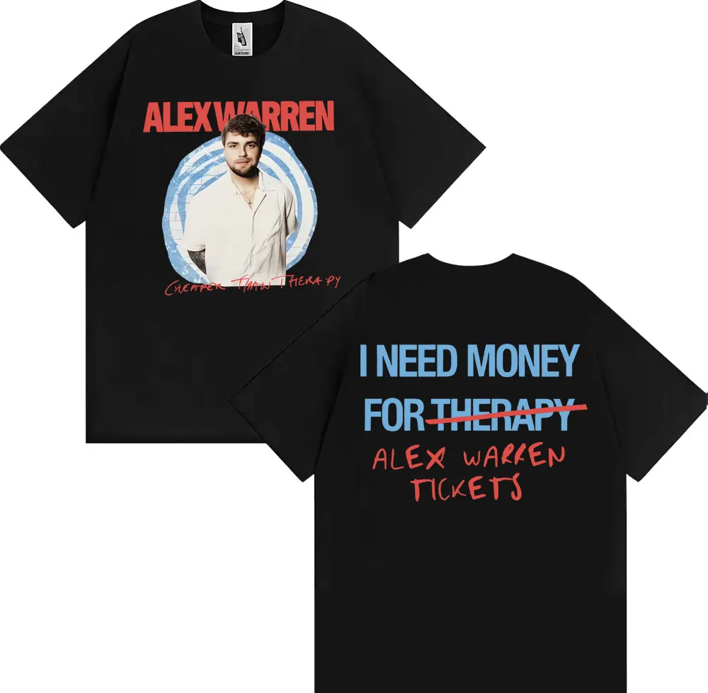 Alex Warren Cheaper Than Therapy Tour T Shirt Men Women Fashion Retro Short Sleeve Tee Shirt 100% Cotton Loose Oversized T-shirt