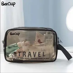 PVC Clear Makeup Case Toiletry Bag Multipurpose Travel Makeup Train Case Portable Cosmetic Organizer Transparent Storage Bag