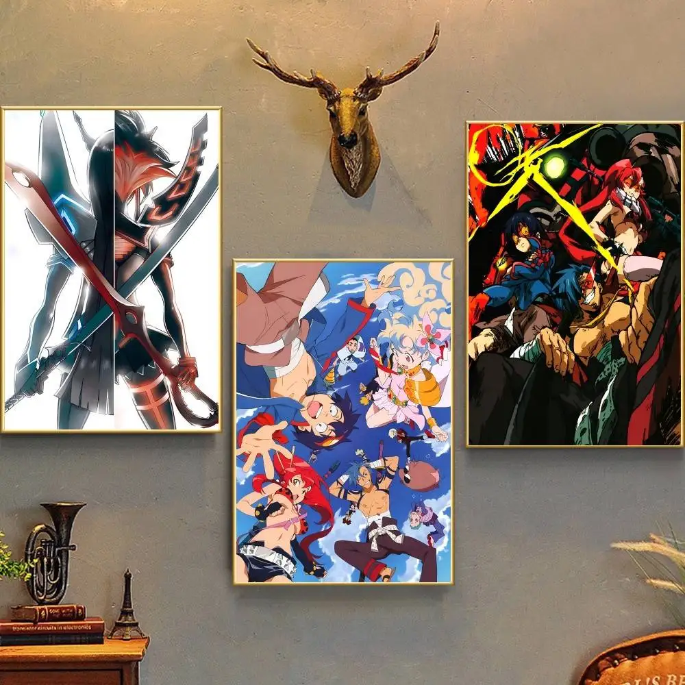 Anime Game K-Kill La Kill   Poster Self-adhesive Art Waterproof Paper Sticker Coffee House Bar Room Wall Decor