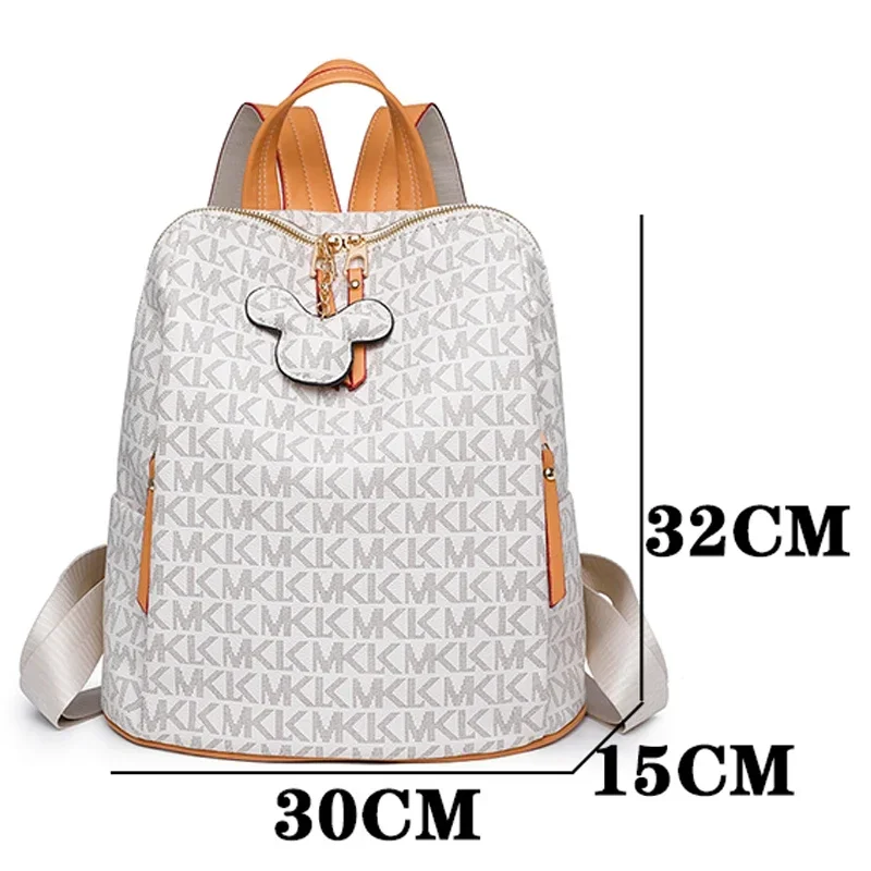 Delicate PVC Fabric Shoulder Bags Women Letter Designer Backpack Elegant Bags School Bag Luxury Women\'s Brand Knapsack Sac A Dos