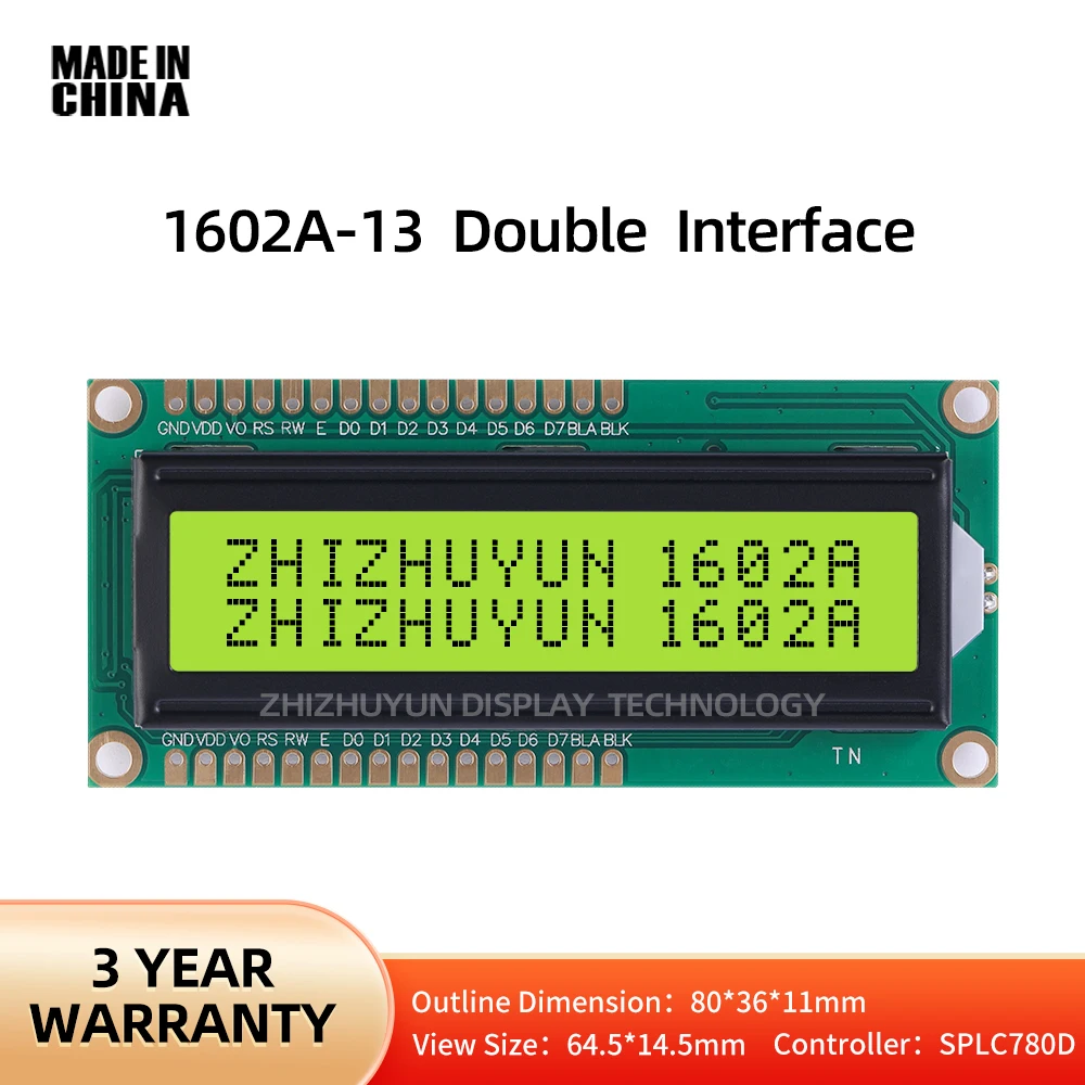 LCD1602 желтый зеленый пленка серый экран LCM экран дисплея 5V 3,3 V Word Fu ЖК-экран двухрядный интерфейсный модуль