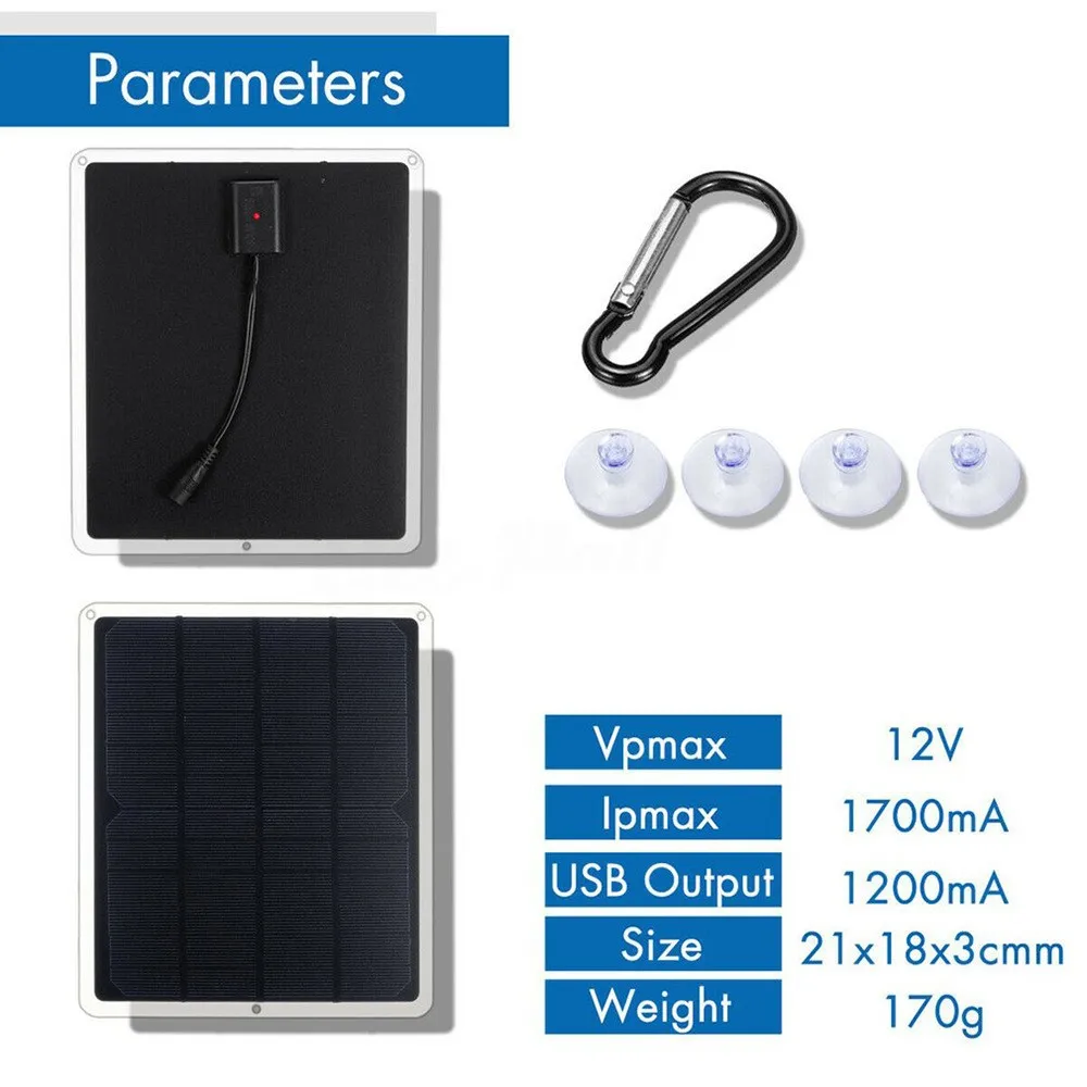 20W12V Portable Solar Panel Suitable for Outdoor Camping Emergency Power Supply, Mobile Phone Power Bank with USB Interface