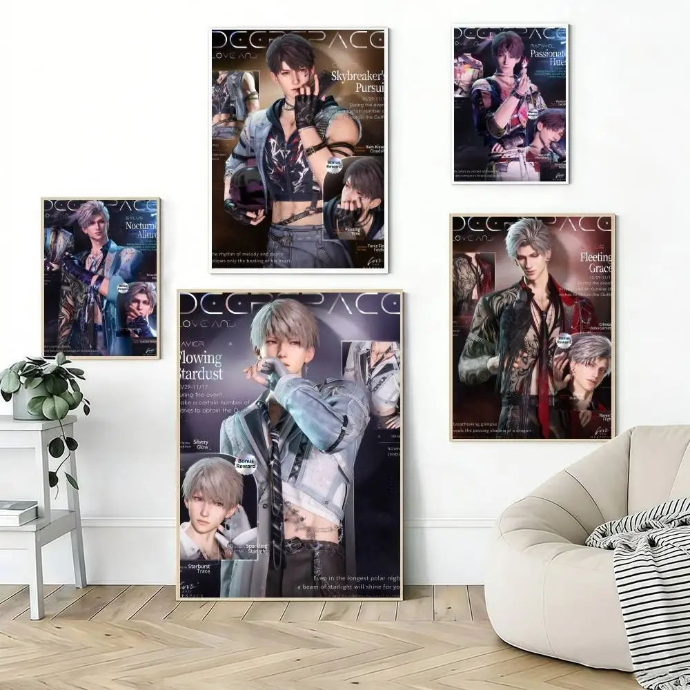 Game Love and Deepspace cooles Poster, selbstklebende Dekoration, Schlafzimmer, Zuhause, Wandaufkleber, Drucke, Gemälde, Wohnzimmer, Büro