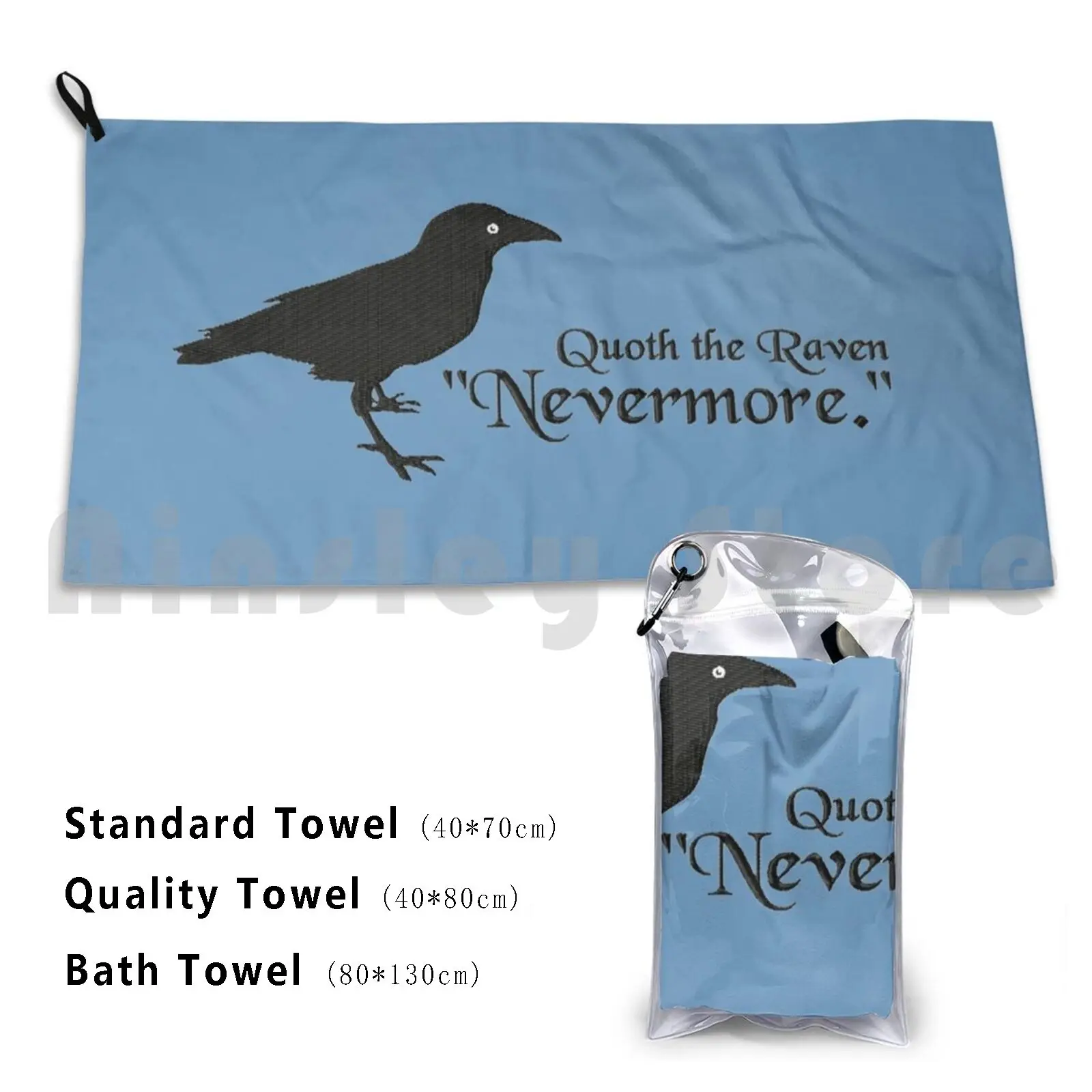 Quoth The Raven Bath Towel Beach Cushion Poe Edgar Allan Poe Raven Nevermore Poetry Poem Literature Goth