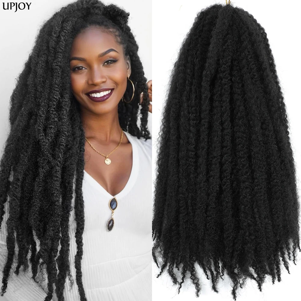 Marley Twists Braiding Hair 18 inch Long Marley Meche Afro Kinky Crochet Braids Hair Extensions 100g 30 Strands/Pack Synthetic