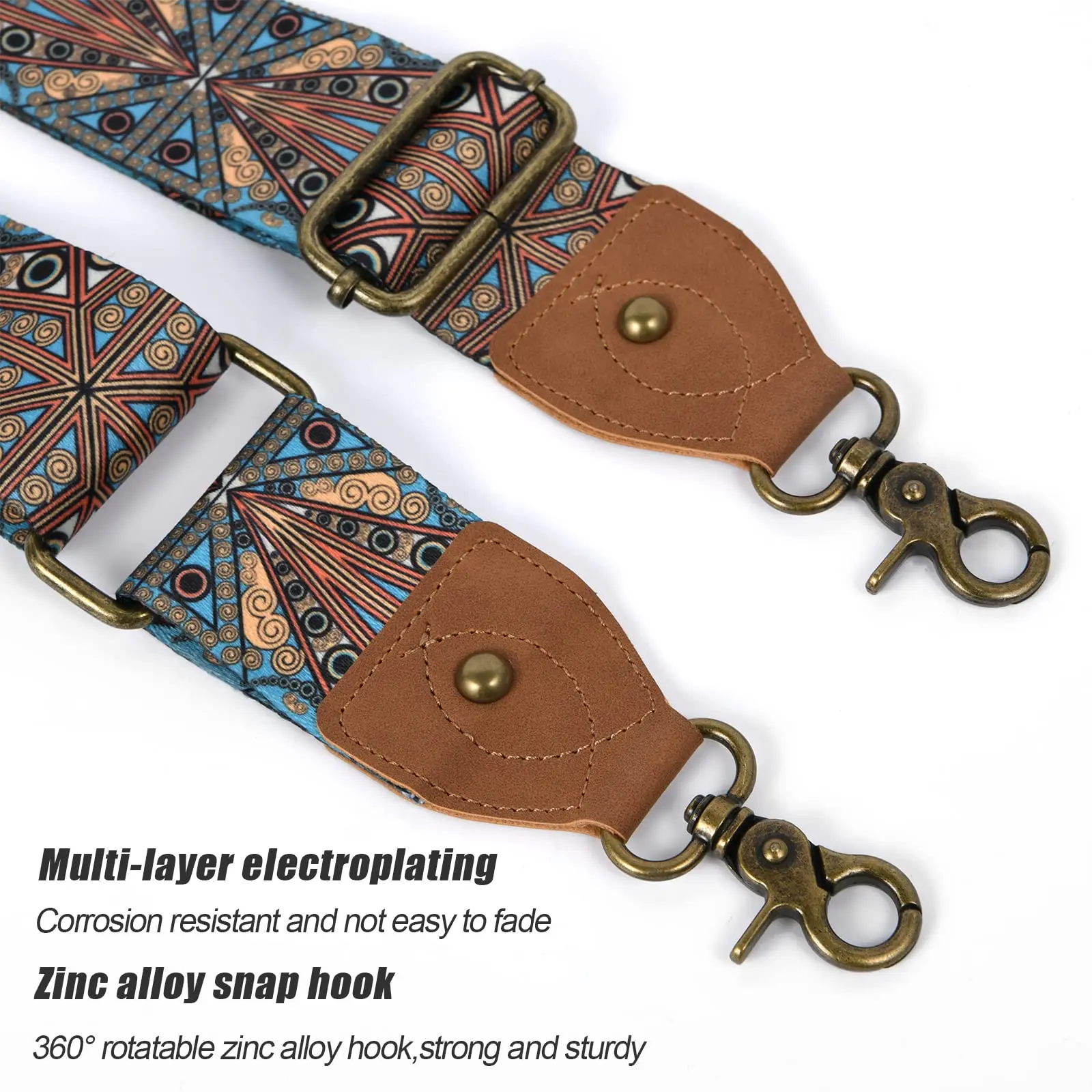 العرقية التطريز واسعة محفظة الأشرطة للنساء ، استبدال حقائب كروسبودي ، حزام الغيتار ، عبر الجسم حقيبة الكتف