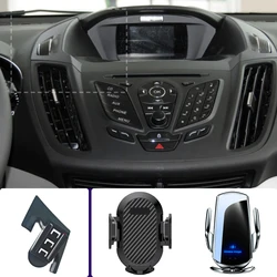 Car Phone Holder For Ford KUGA 2015 2016 2017-2020 Mobile Phone Mounts Car Wireless Charging Special Fixed Base Accessories