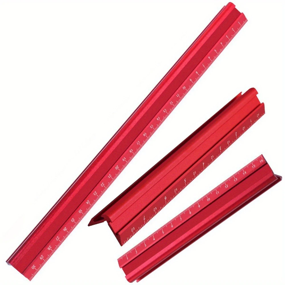 

1/3pcs 161/200/310mm Woodworking Edge Rule Aluminum Edge Measuring Square With Dual Scales For DIY Furniture Making