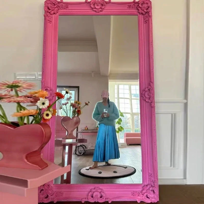 

(Sea shipping) For dopamine full-length vintage, full-length mirror clothing store fitting mirror ins style