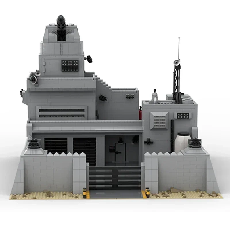 Military Model Moc Building Bricks Outpost with Gun Turret Technology Modular Blocks Gifts Christmas Toys DIY Sets Assembly