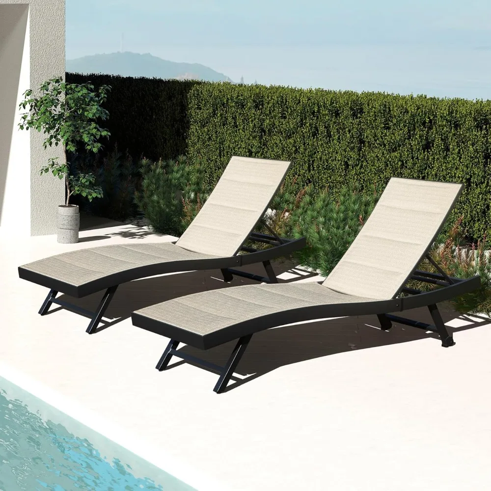 

Beach Chairs, Pool Lounge Chair Oversized Lounger for Patio Pool Beach Sunbathing, Outdoor Chaise Lounge Set, Beach Chair