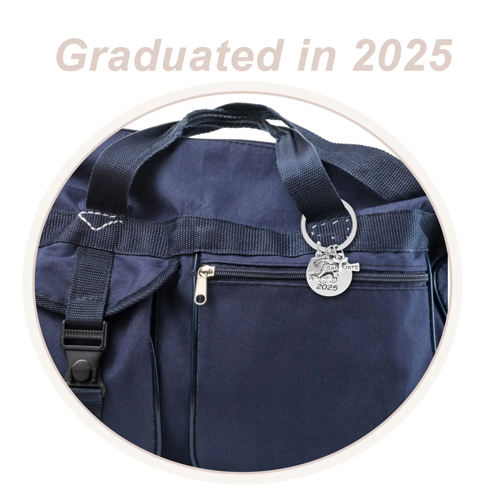 

Graduation Keychain Stainless Steel Class of 2025 Charm Ring Celebration Ornament Keepsake Gift Party Favor School Supplies