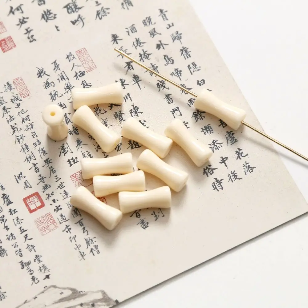 10pcs/Bag Loose Beads Bamboo Shape Beads Jewelry Making Bracelet Making Kit Lampwork Beads Handmade DIY Crafts Acrylic Beads