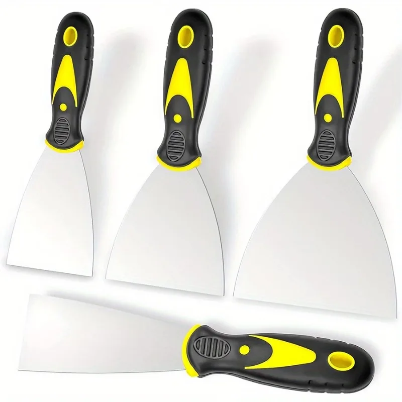Multi Putty Knife Set Stainless Steel Blade Scrapers for Home DIY Paint Removal and Caulking Woodworking Essential Tools