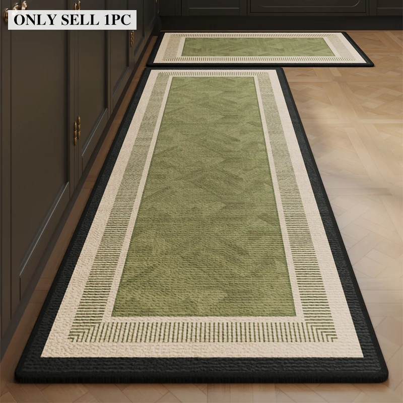Kitchen Rug Anti-slip Stain-resistant Wear-resistant Foot Mats Solid Color Carpet Long Size Rugs Home Decor Alfombra De Cocina