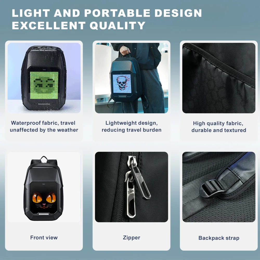 DIVOOM Cyberbag Innovative Smart LED Backpack LED locomotive backpack Display scree backpack Business travel Laptop Backpack