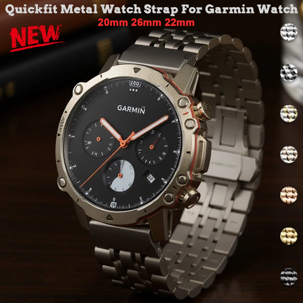 

Quickfit Watch Metal Strap For Garmin 20 26 22mm Fenix 8 47 51mm 7S 7x 7 6S 6X 6Pro 5X 5 5S Enduro Gen Stainless steel Smartband
