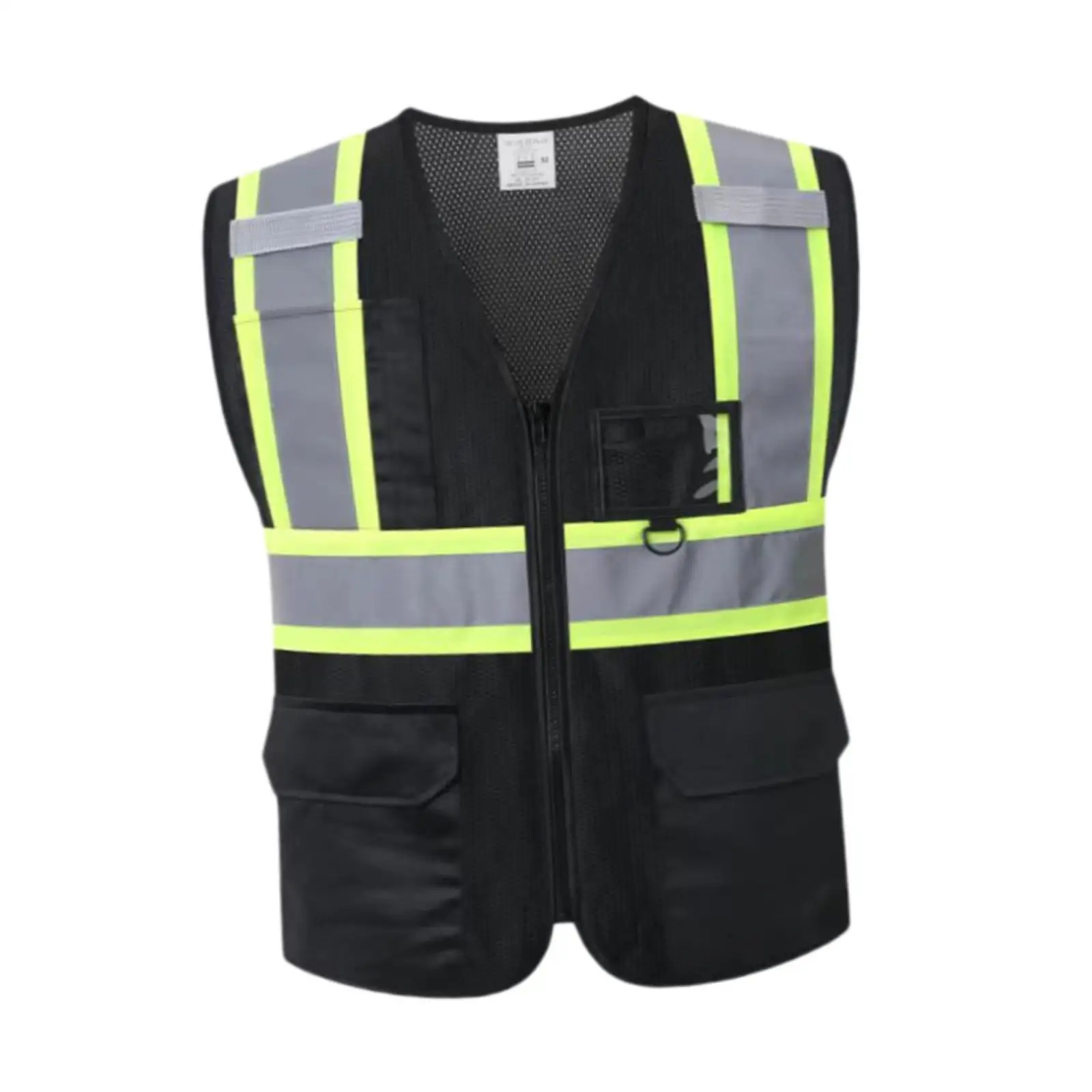 

Reflective Safe Vest with Pockets Zipper Men Women Lightweight Workwear High Visibility for Biking Surveyor Construction