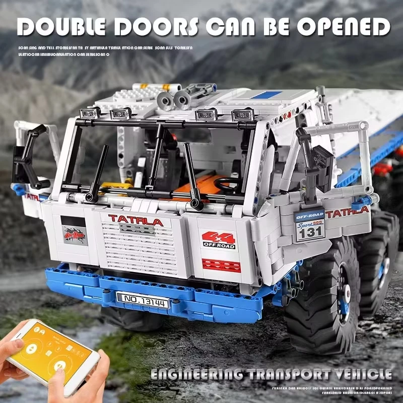 MOLD KING 13144 การวิเคราะห์อาคารบล็อก 8x8 Off-road รถบรรทุกรุ่น MOC อิฐของเล่นเด็กคริสต์มาสของขวัญ