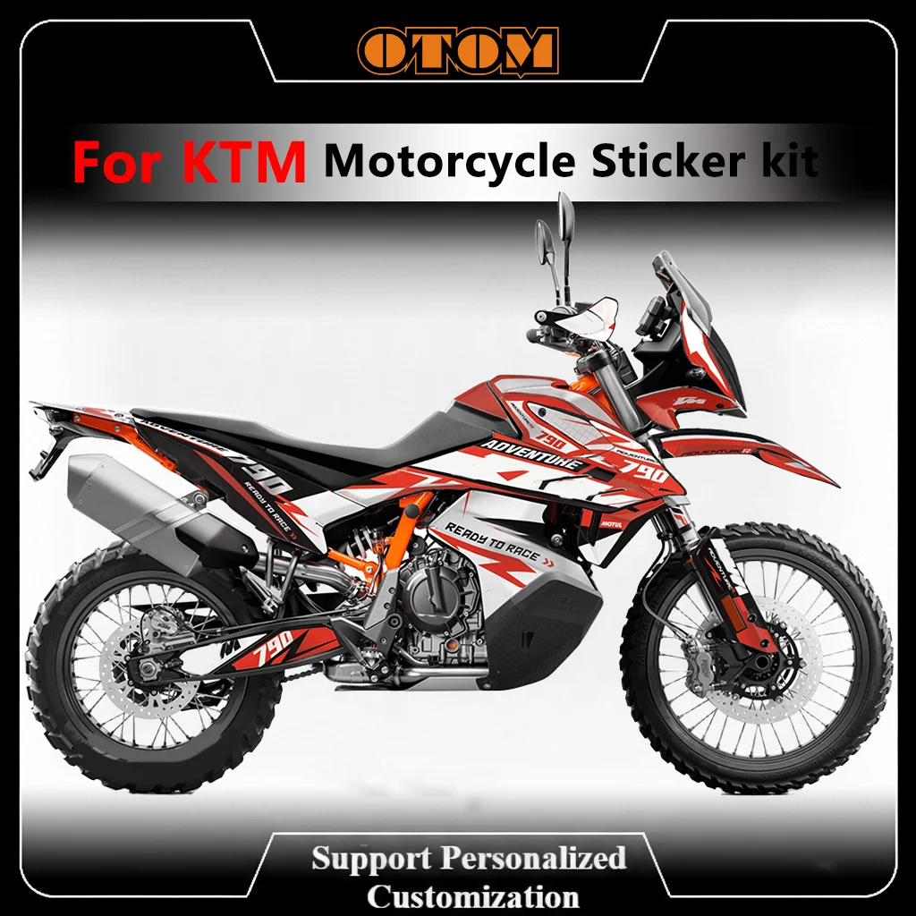 for KTM Adventure 790 890 S R 2023-2026 Customize Motorcycle Graphics Decals Glossy Background Sticker Kit