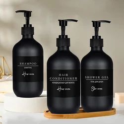 500ml/16oz Shower Soap Dispenser Refillable Shampoo Dish Soap Bottles Minimalist Black Lotion Bottle for Bathroom/Kitchen