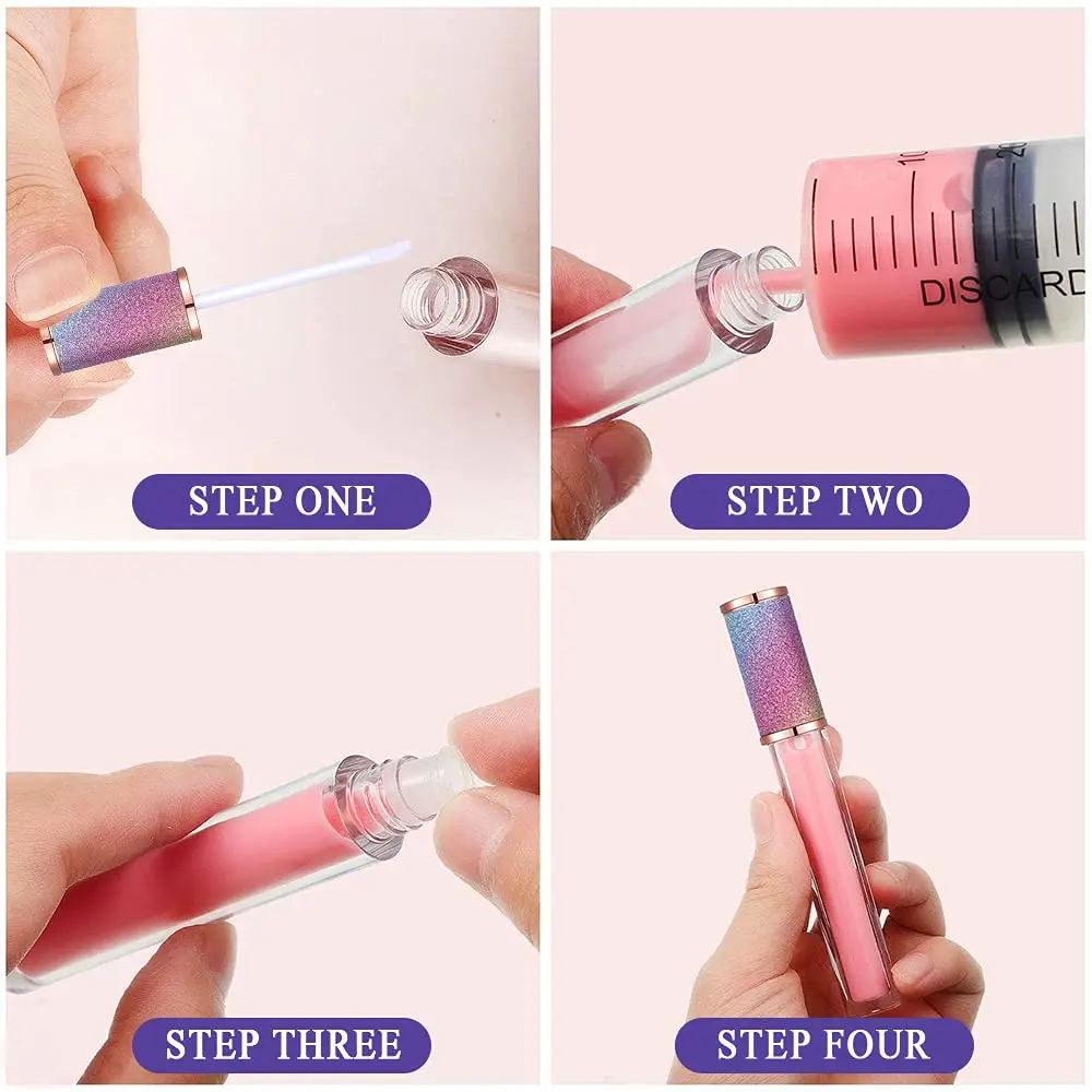 10 Stück 5ml Diamant-Leere Lipgloss-Tuben, Nachfüllbare Tragbare Plastikflaschen, Flüssig-Lippenstift-Behälter, Lipgloss-Probenfläschchen – Detail 4