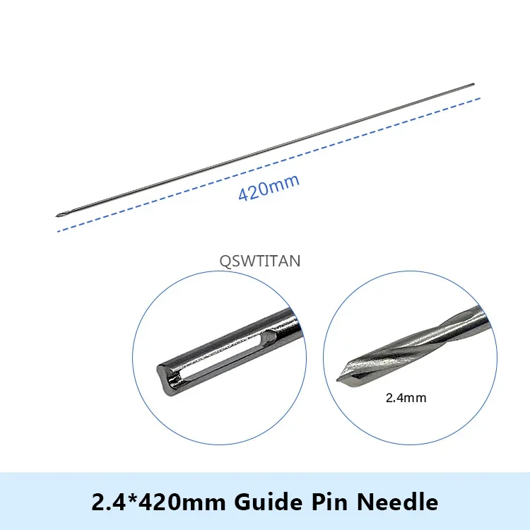 Stainless steel Guide Pin Needle 2.4mm With Hole 1PCS Orthopedic Surgical Instruments